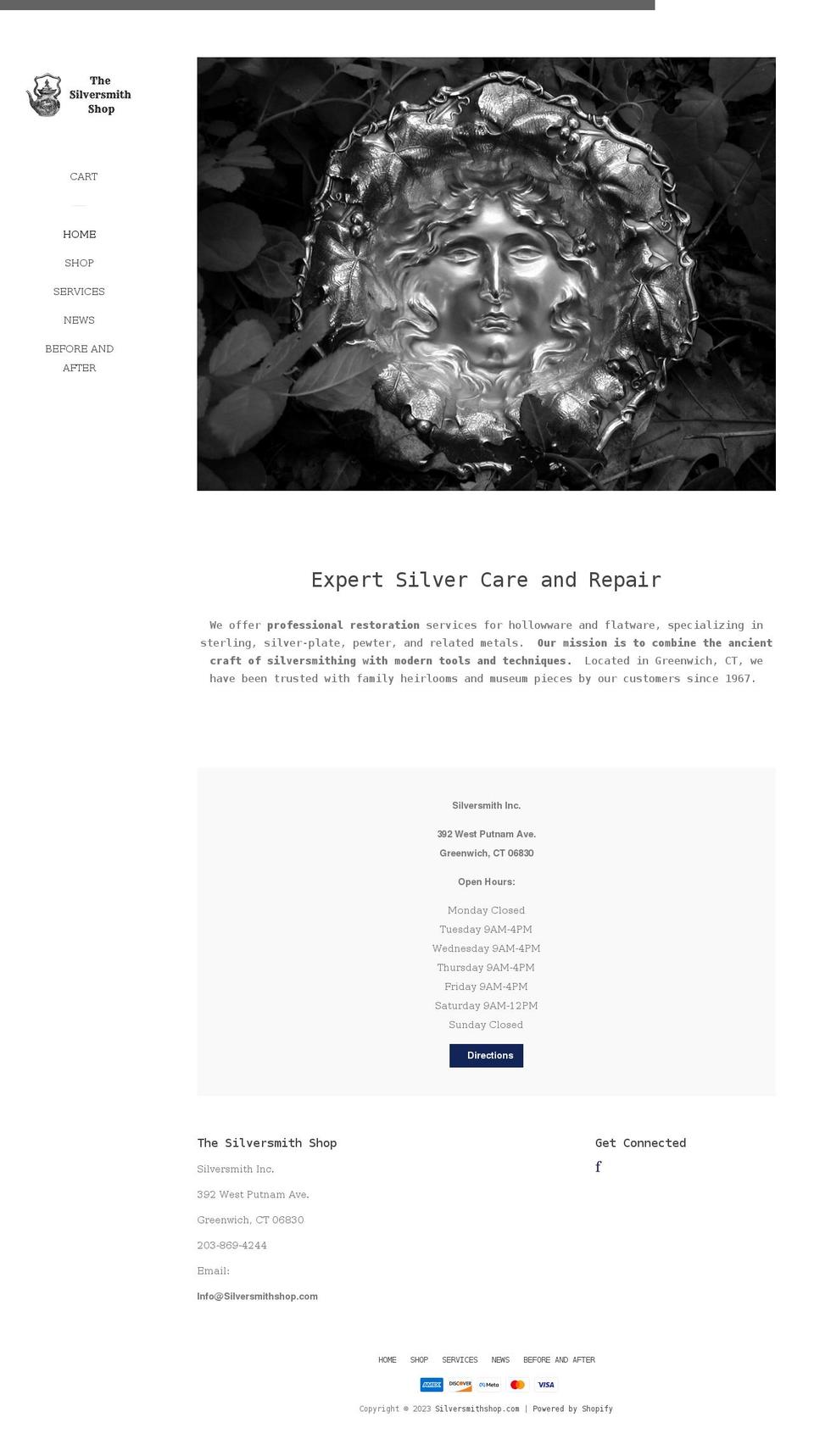 silversmithshop.com shopify website screenshot