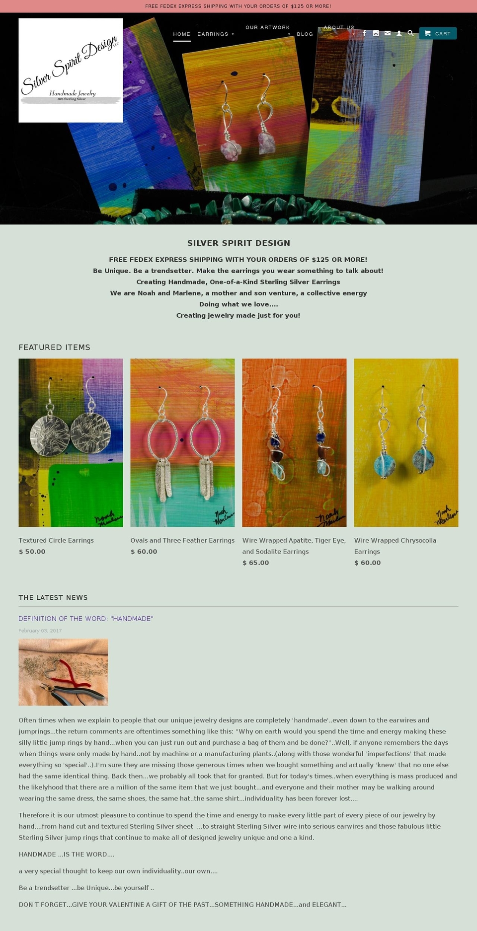 silverspiritdesign.com shopify website screenshot