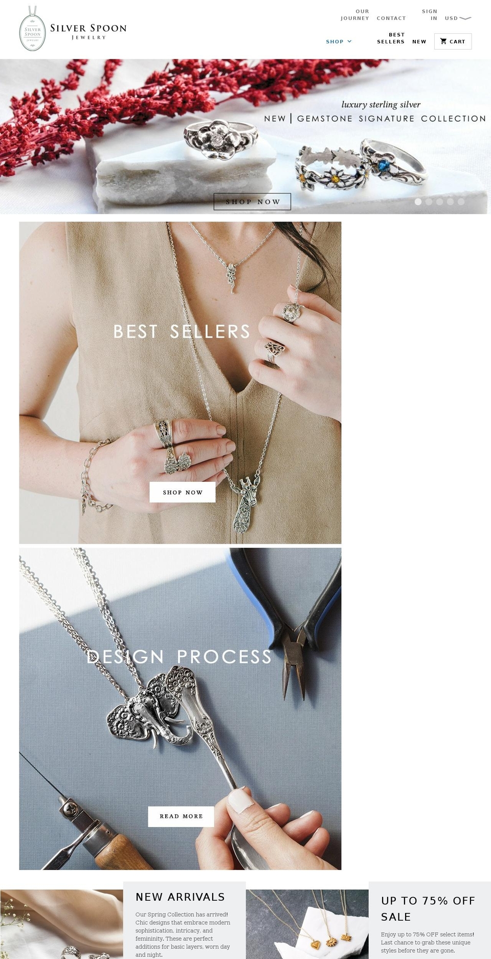 silverspoonjewelry.com shopify website screenshot