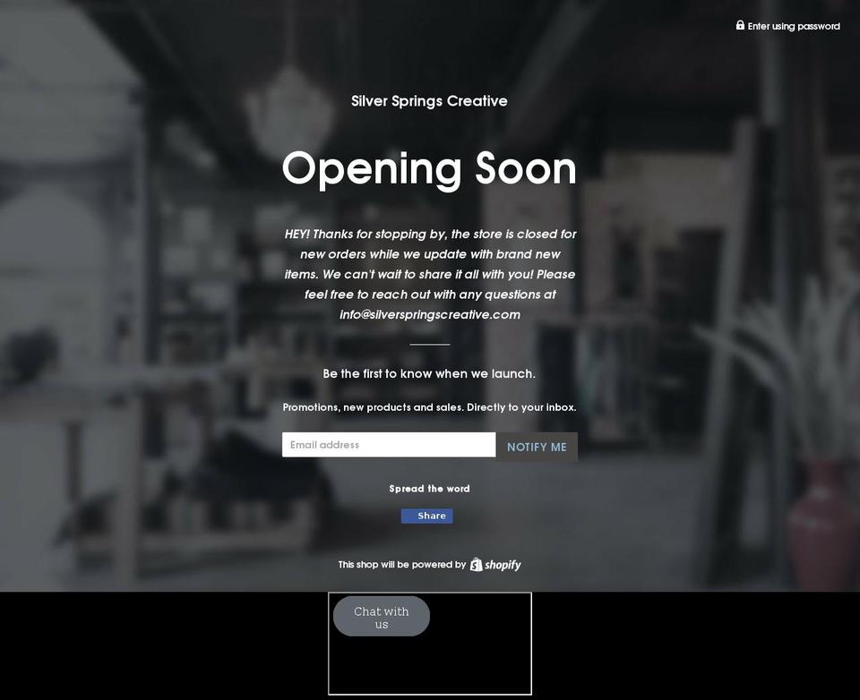 silverspringscreative.com shopify website screenshot