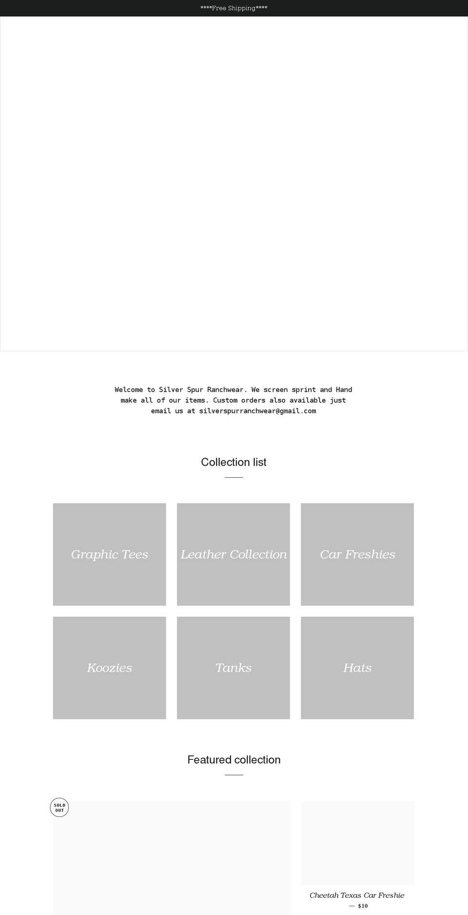 silverspurranchwear.com shopify website screenshot