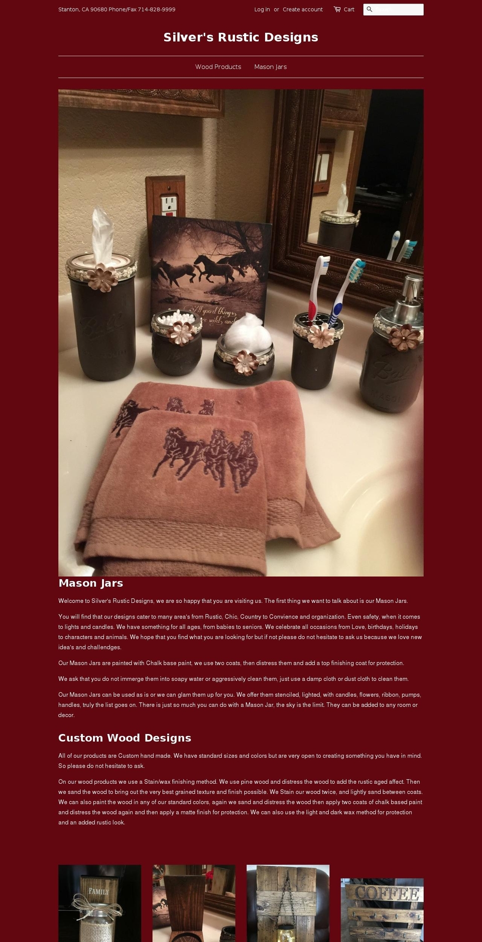 silversrusticdesigns.com — Shopify storefront screenshot