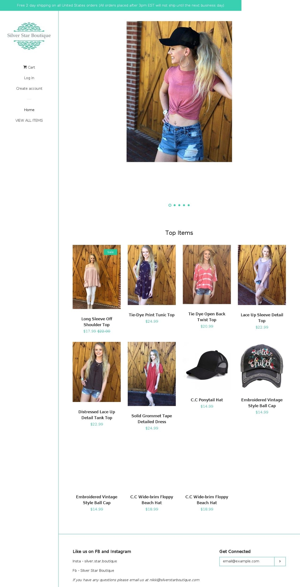 silverstarboutique.com — Shopify storefront screenshot