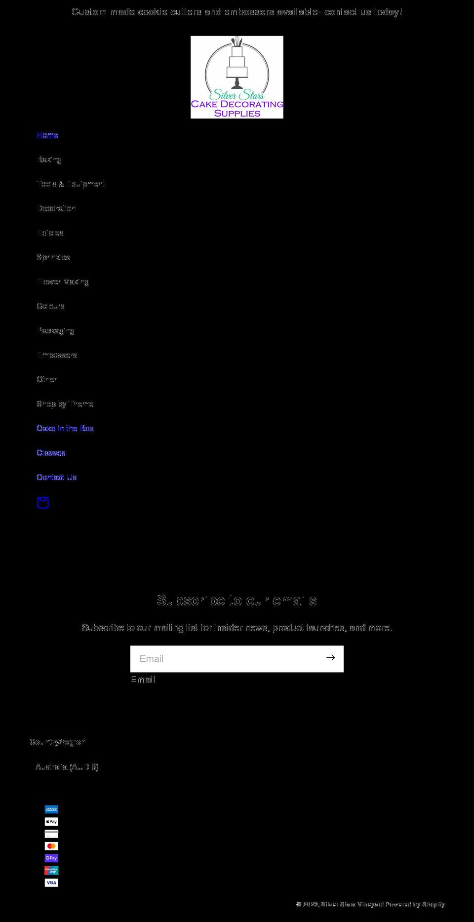 silverstarsvineyard.com.au shopify website screenshot