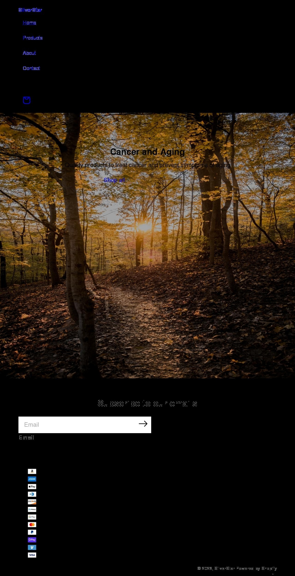 silverstartx.com shopify website screenshot