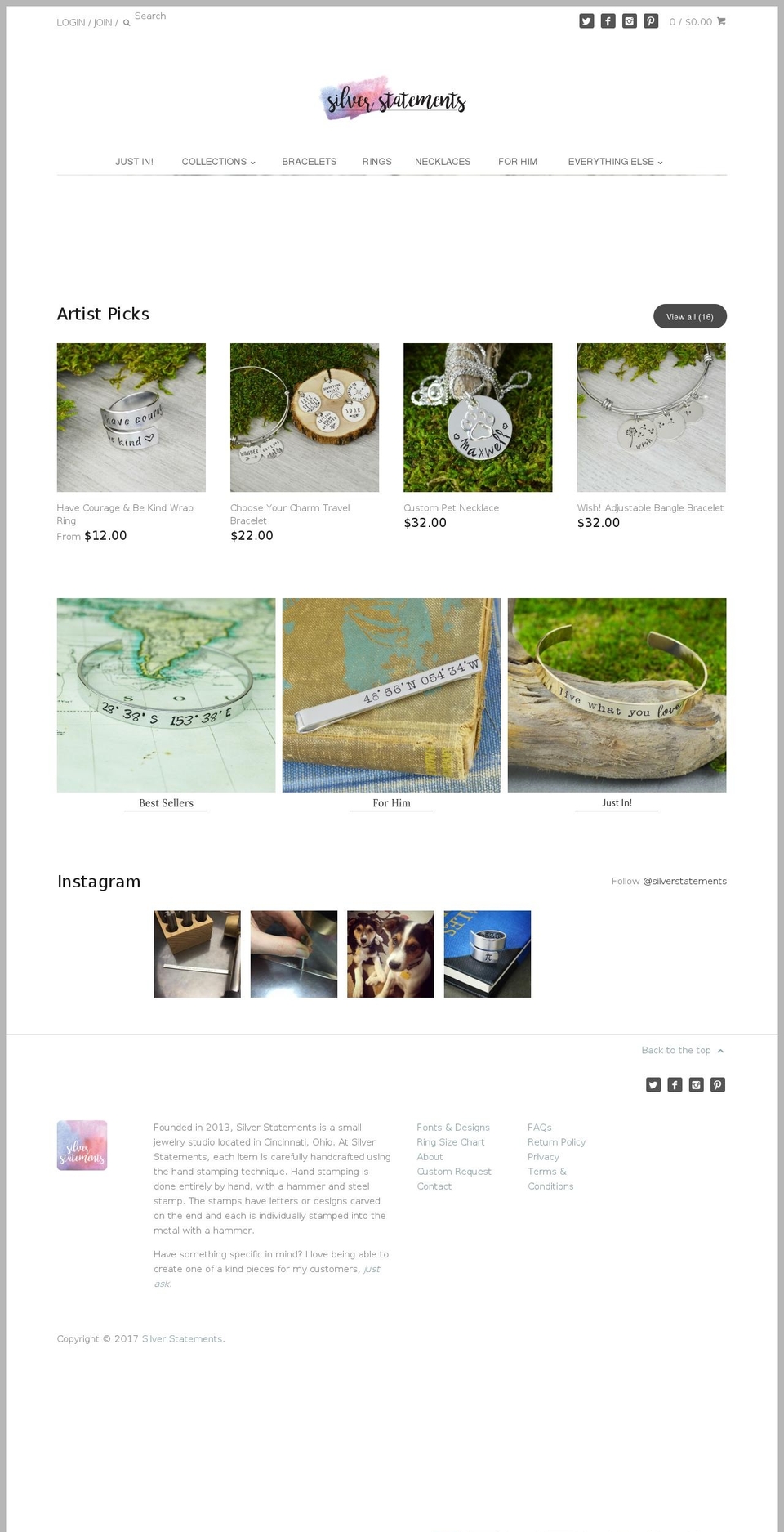 silverstatements.com shopify website screenshot