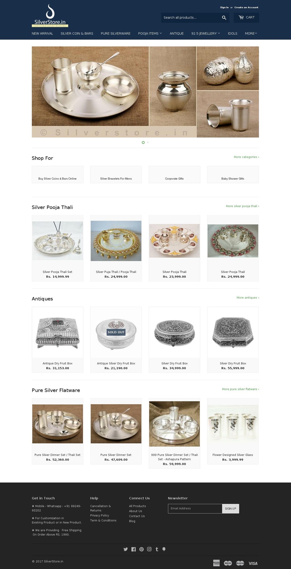 silverstore.in shopify website screenshot