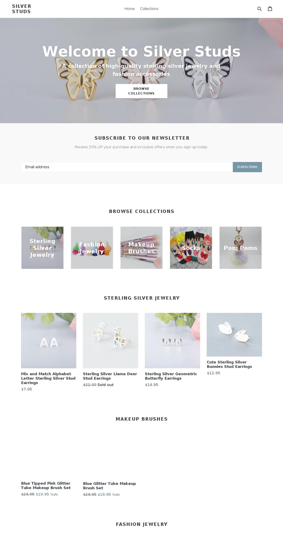 silverstuds.us shopify website screenshot