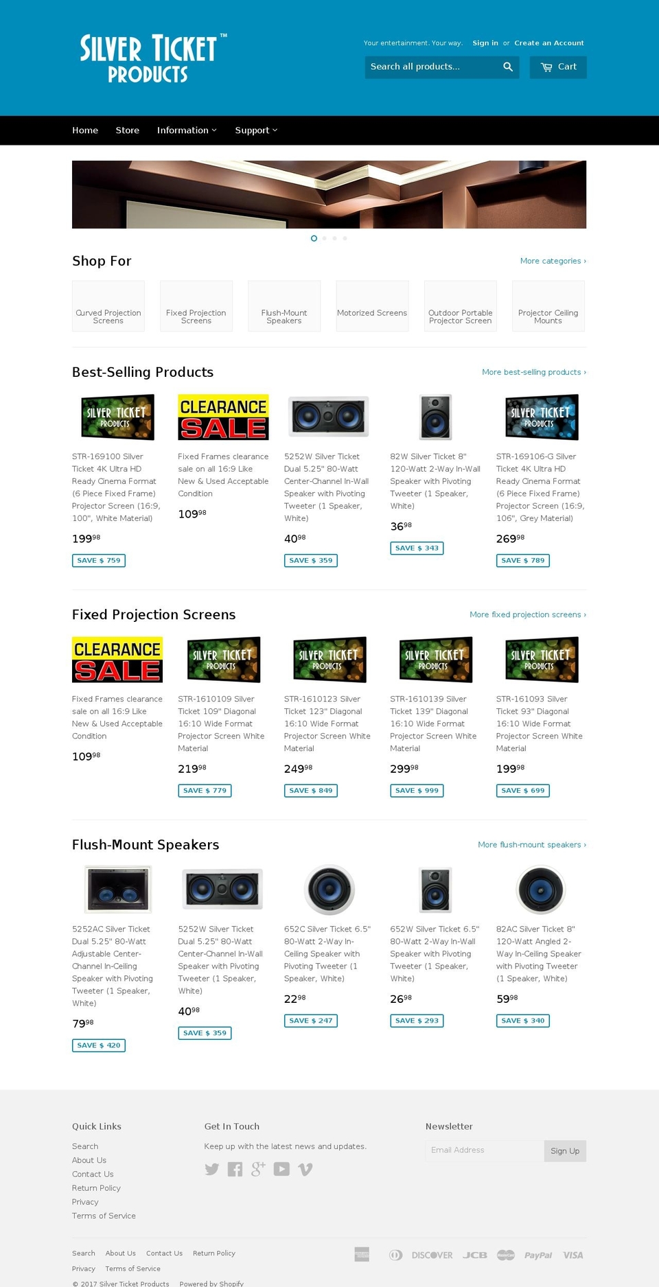 silverticketproducts.com shopify website screenshot