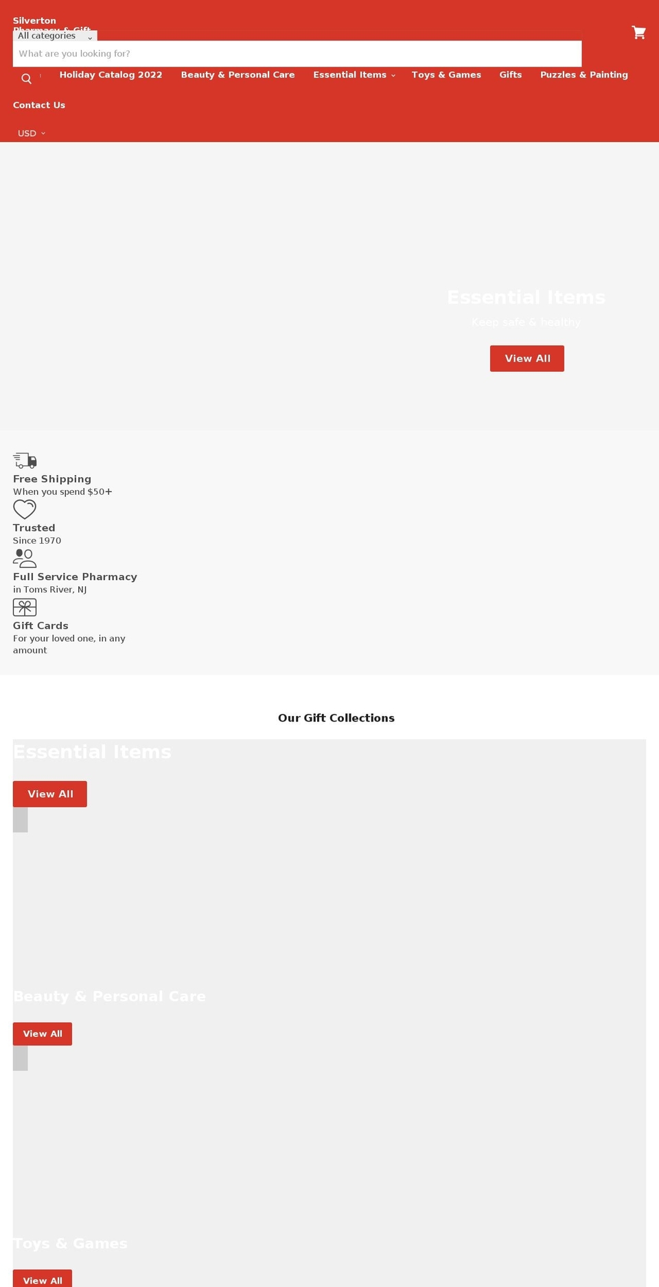 silvertonrxonline.com shopify website screenshot