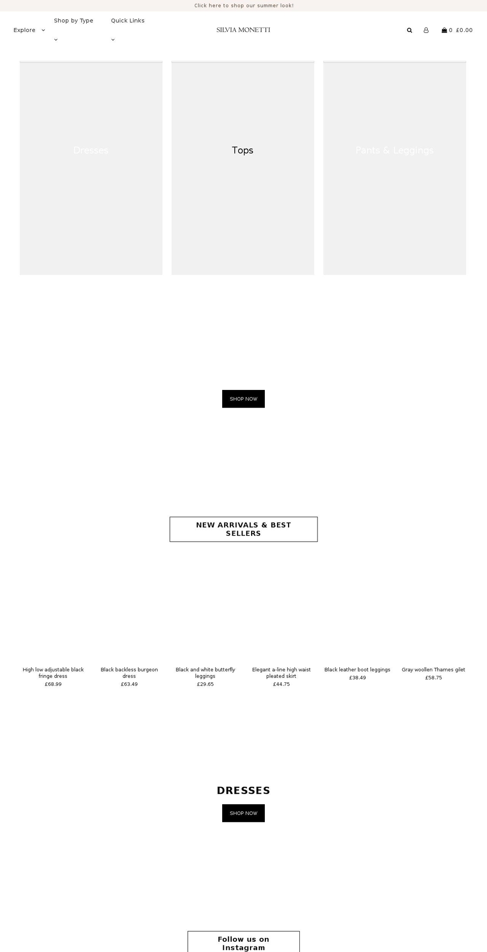 silviamonetti.com — Shopify storefront screenshot