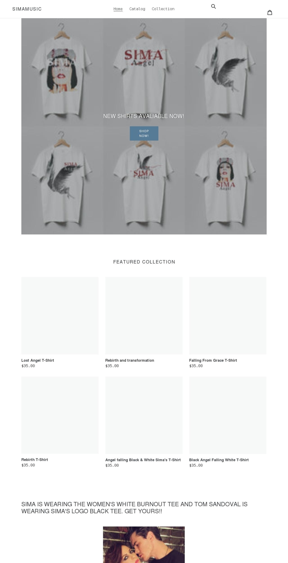 simamusic.myshopify.com shopify website screenshot