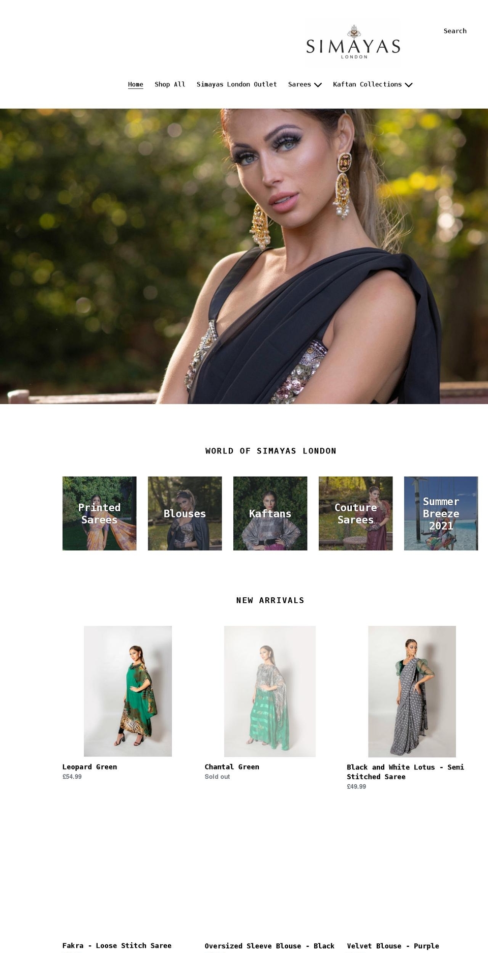 simayaslondon.co.uk shopify website screenshot