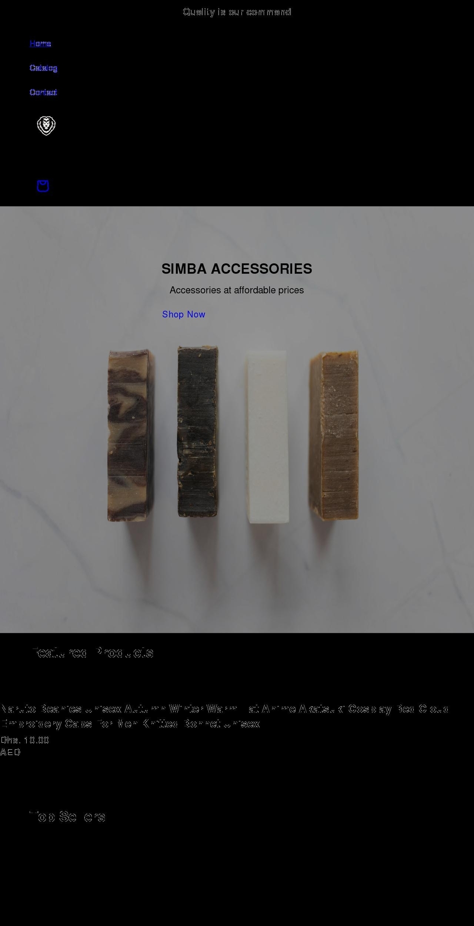 simbaaccessories.com shopify website screenshot