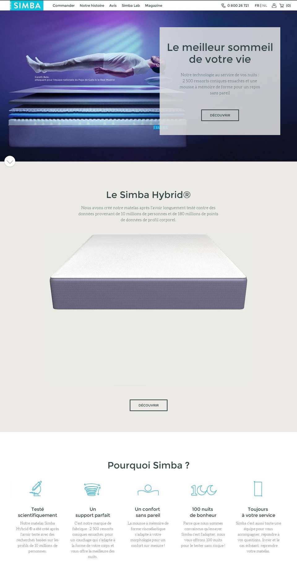 simbamatelas.be shopify website screenshot