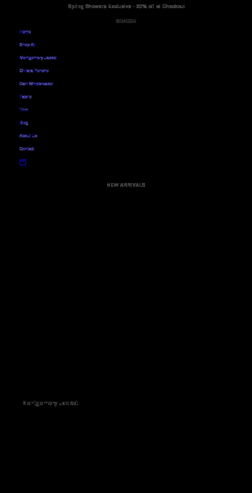simcoeshop.com shopify website screenshot
