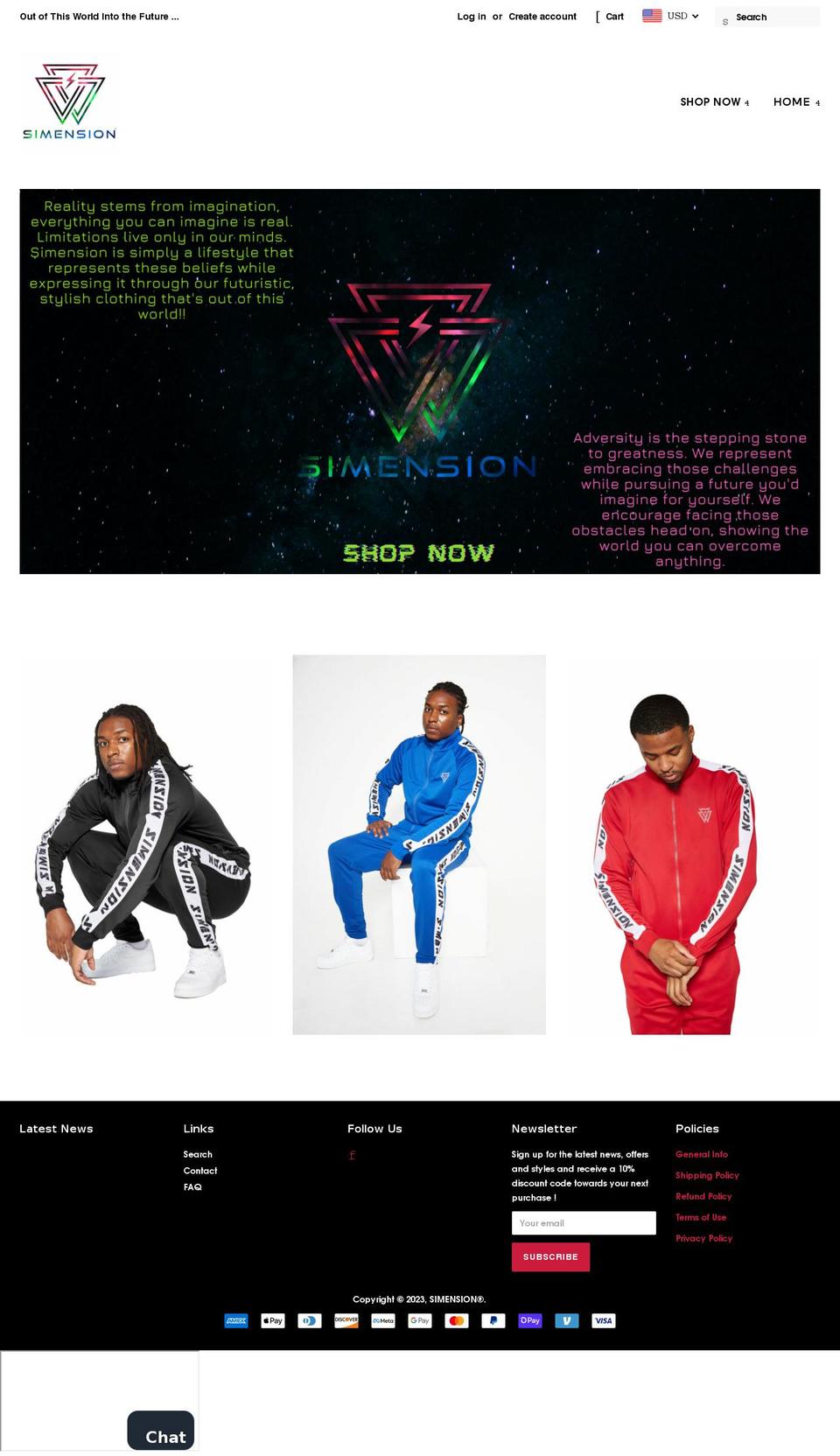 simensionnyc.com shopify website screenshot