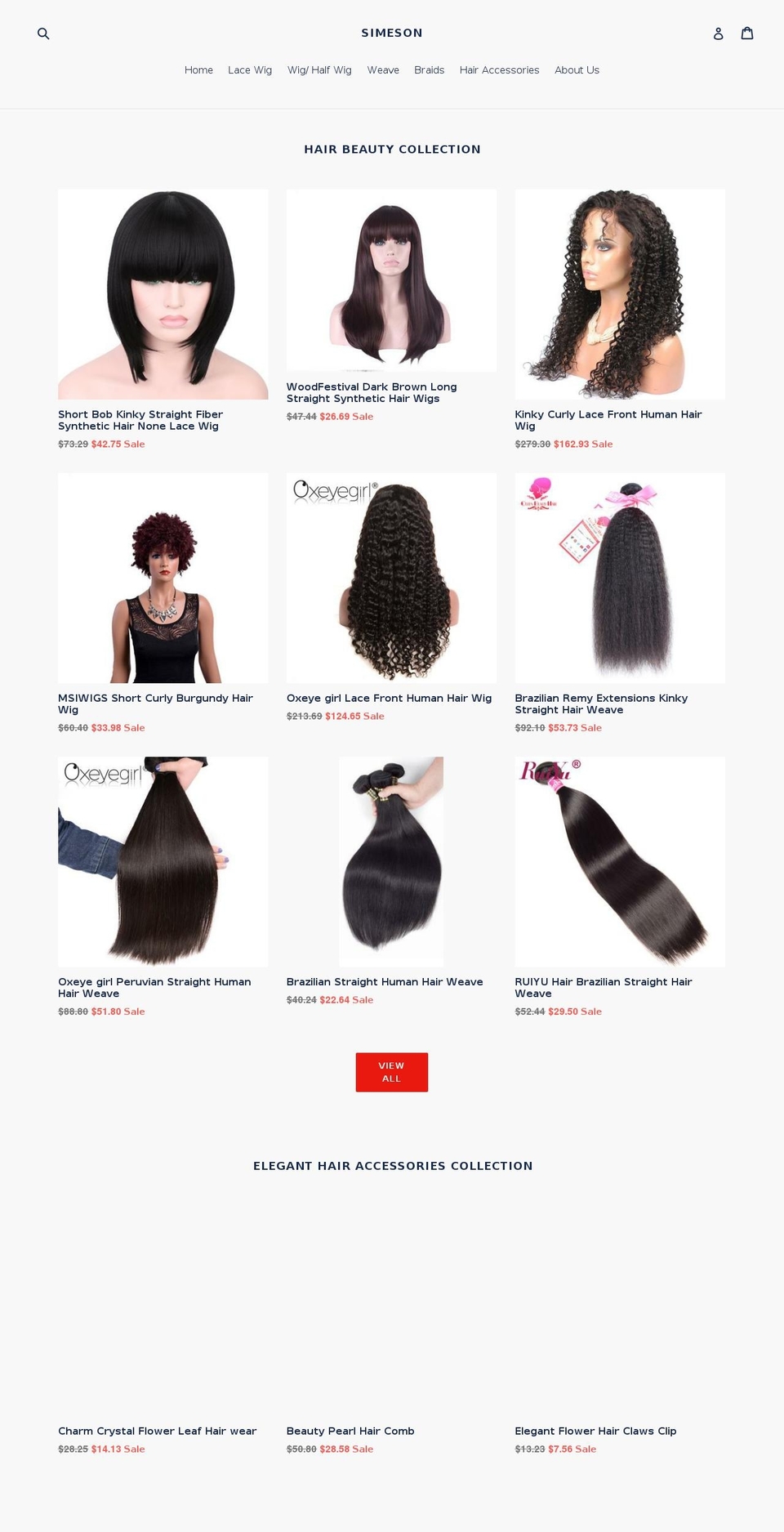 simeson.com — Shopify storefront screenshot