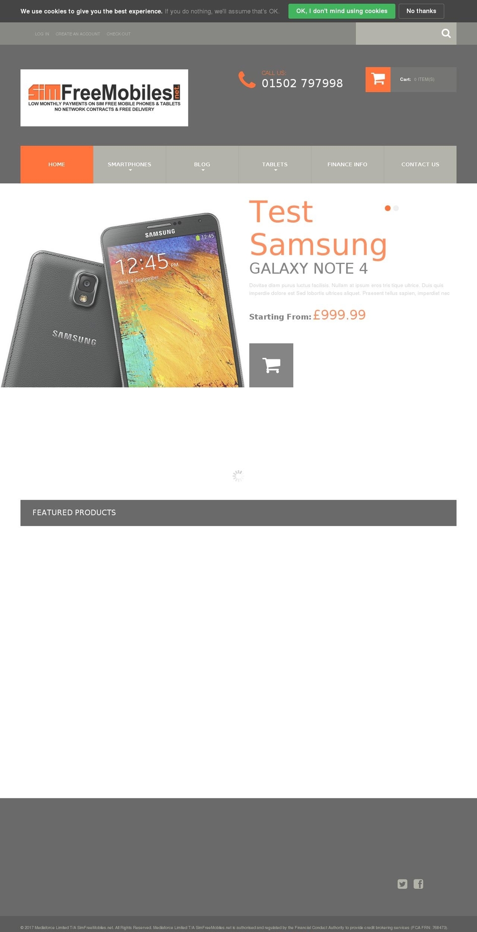 simfreemobiles.net shopify website screenshot