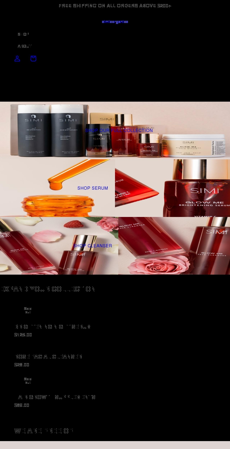 simisorganics.com shopify website screenshot