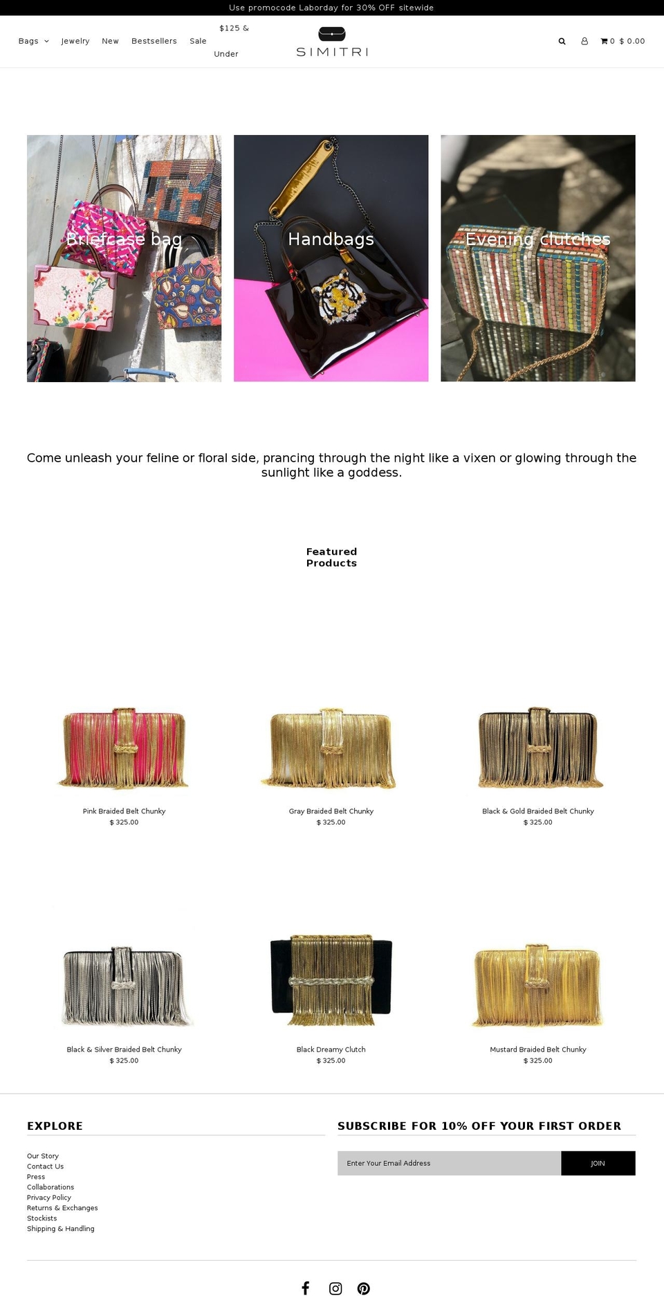 simitridesigns.com — Shopify storefront screenshot