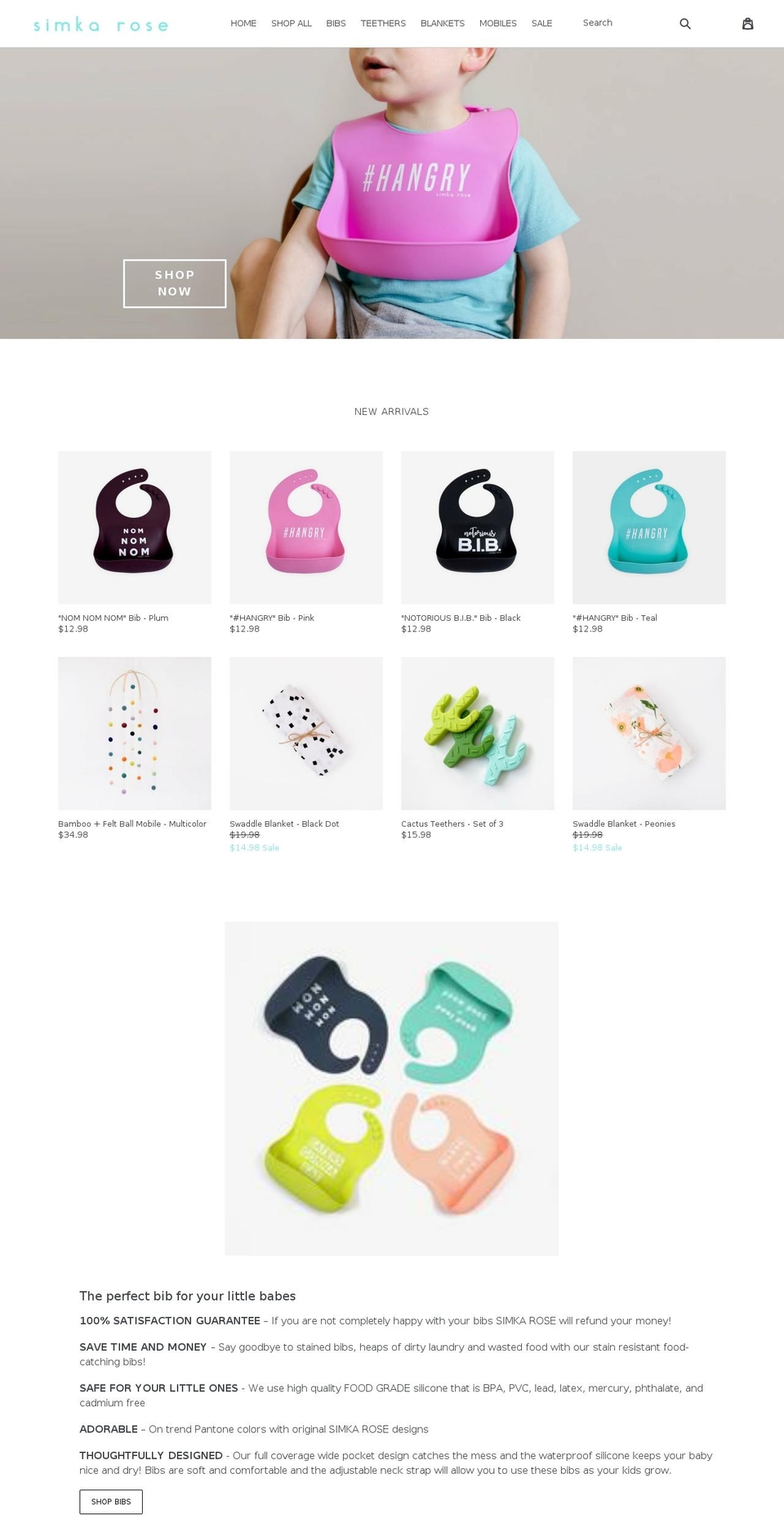 simkarose.com — Shopify storefront screenshot