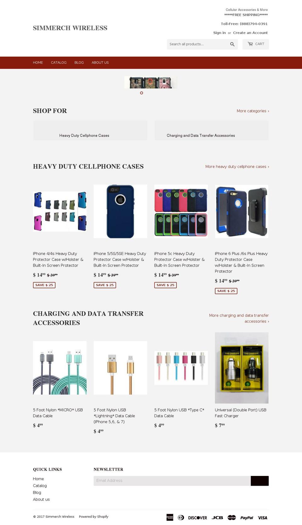 simmerchwireless.com shopify website screenshot