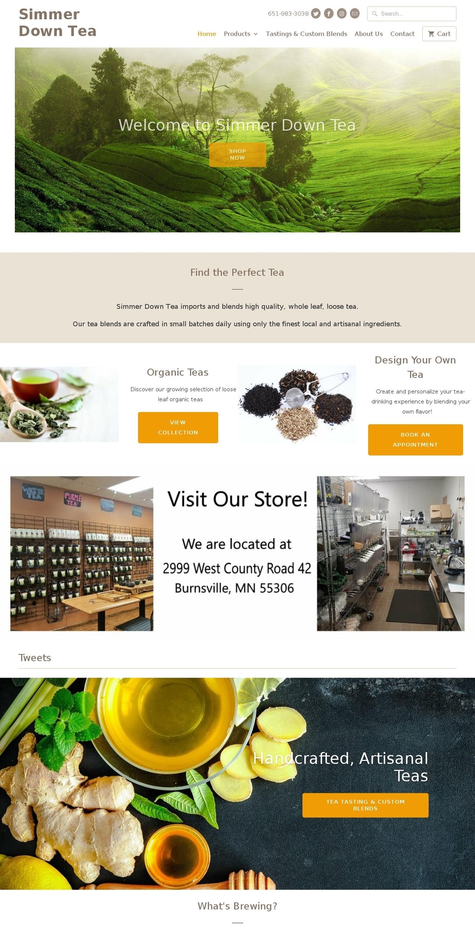 simmerdowntea.com shopify website screenshot