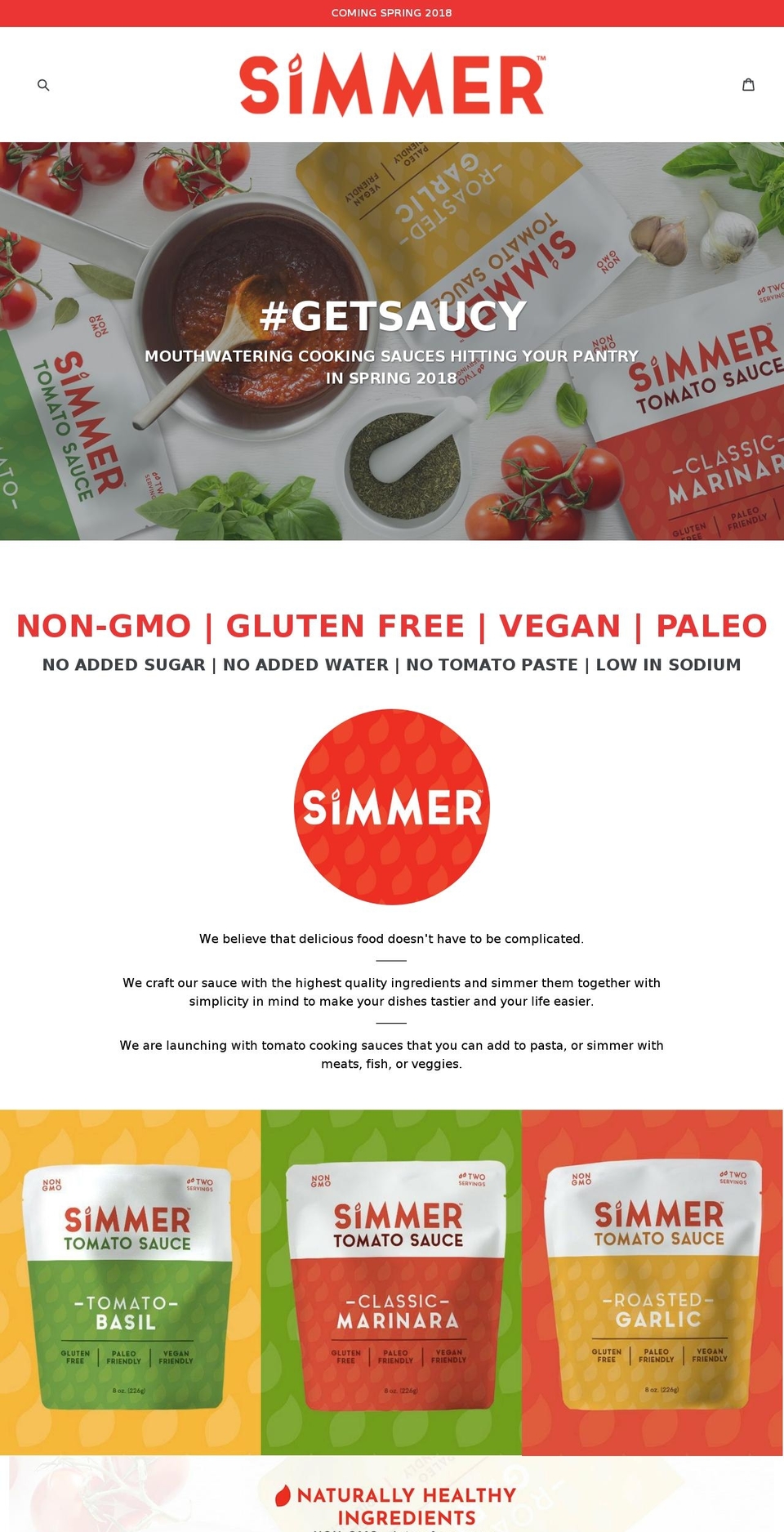 simmerfood.com — Shopify storefront screenshot