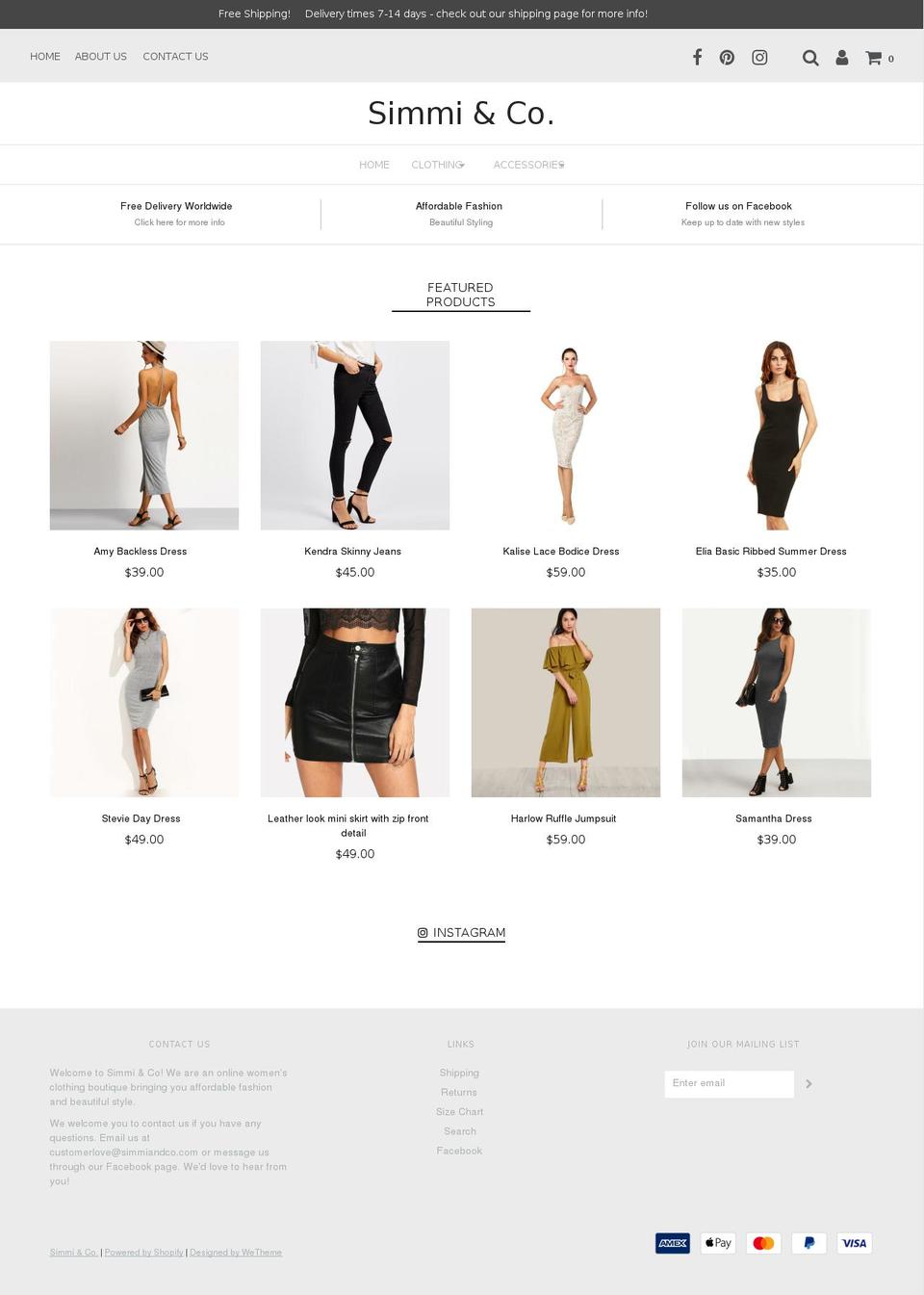 simmiandco.com — Shopify storefront screenshot
