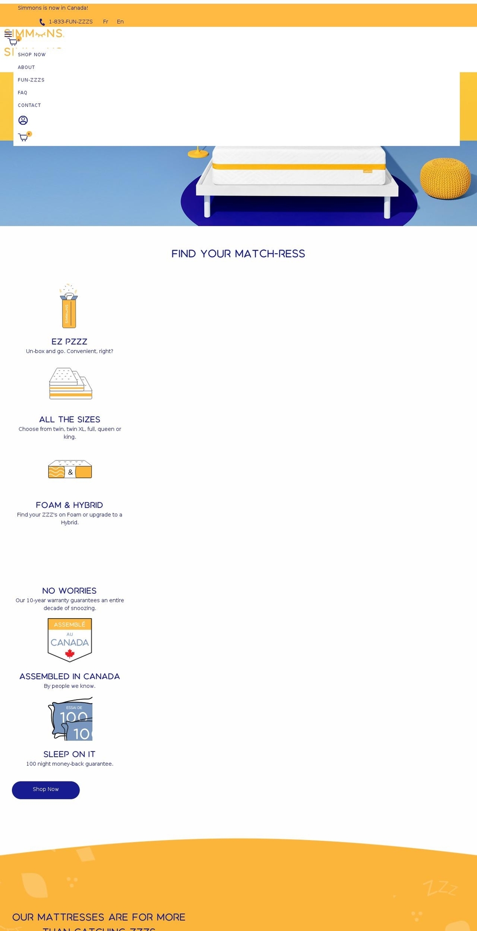 simmonscanada.com shopify website screenshot