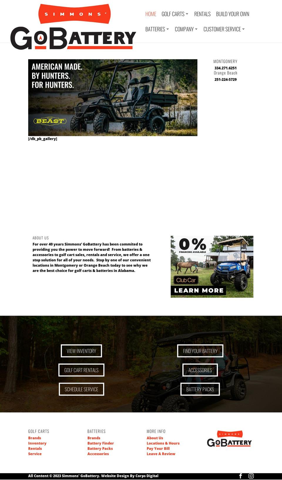 simmonsgobattery.com — Shopify storefront screenshot