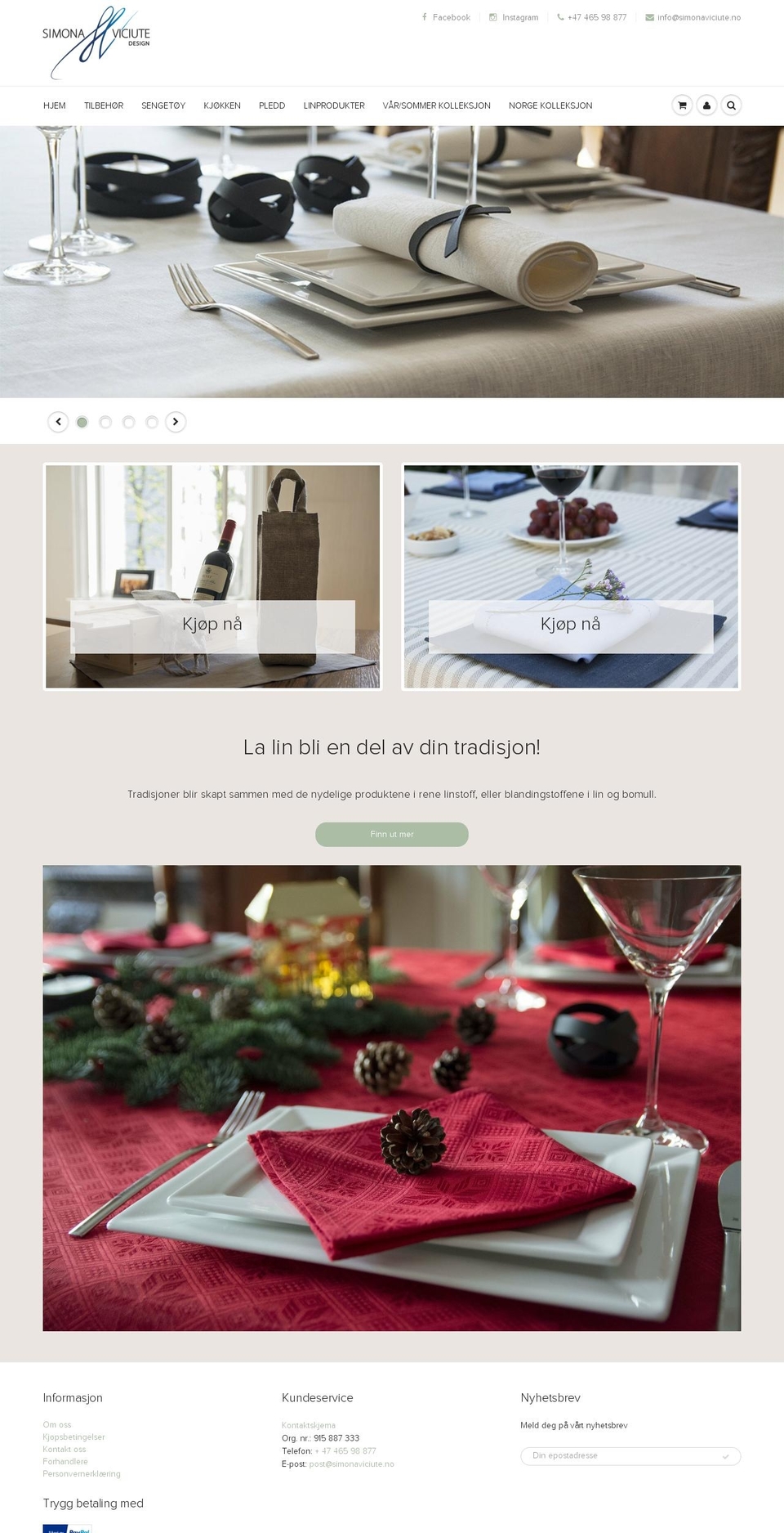 simonaviciute.no shopify website screenshot