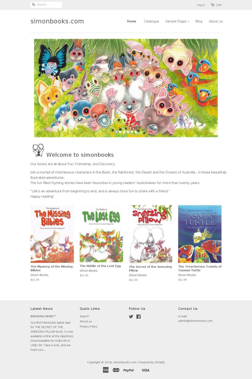 simonbooks.com shopify website screenshot