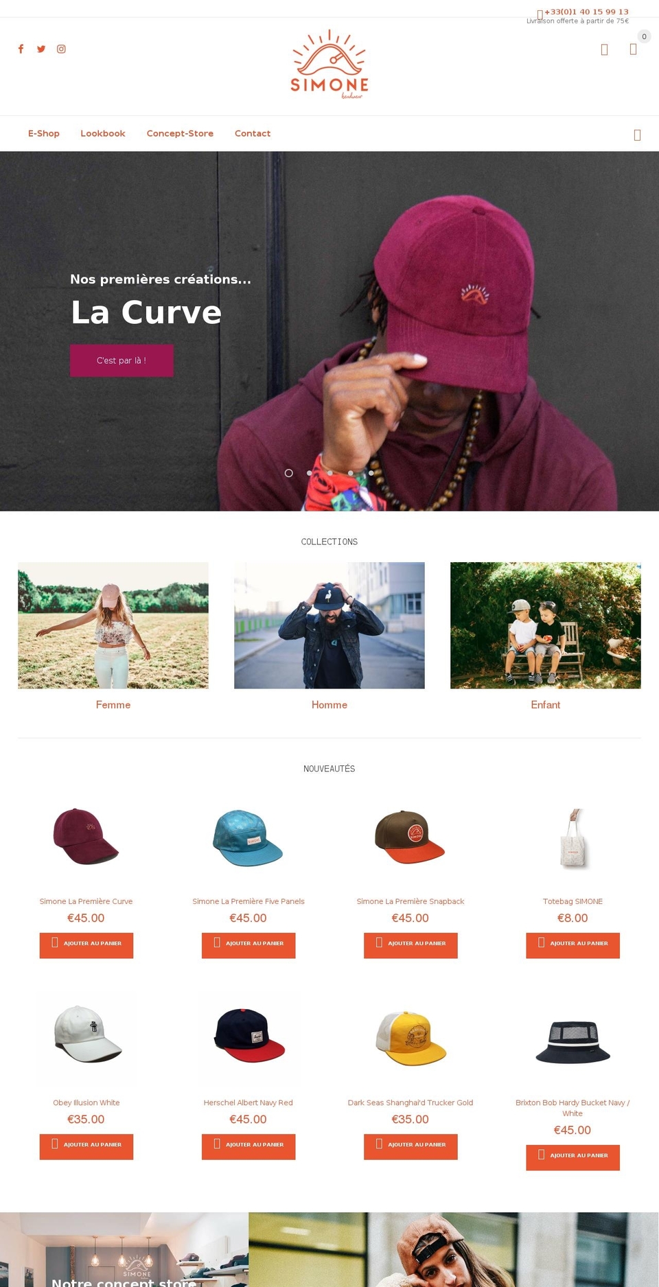 simoneheadwear.com shopify website screenshot