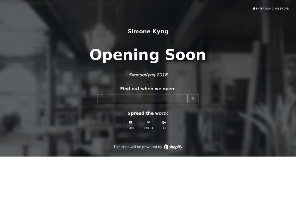 simonekyng.com shopify website screenshot