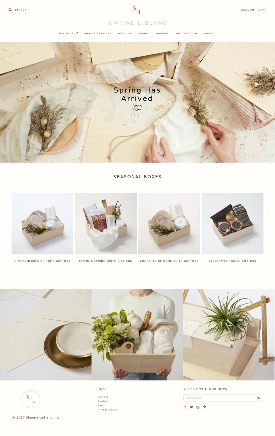 simoneleblanc.biz shopify website screenshot