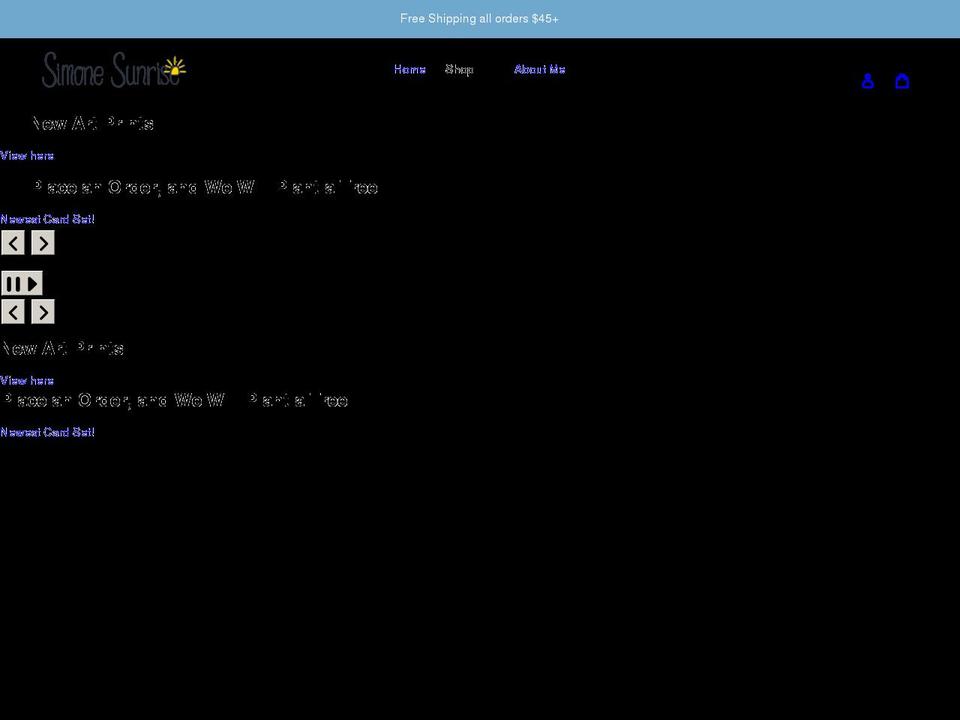 simonesunrise.com shopify website screenshot