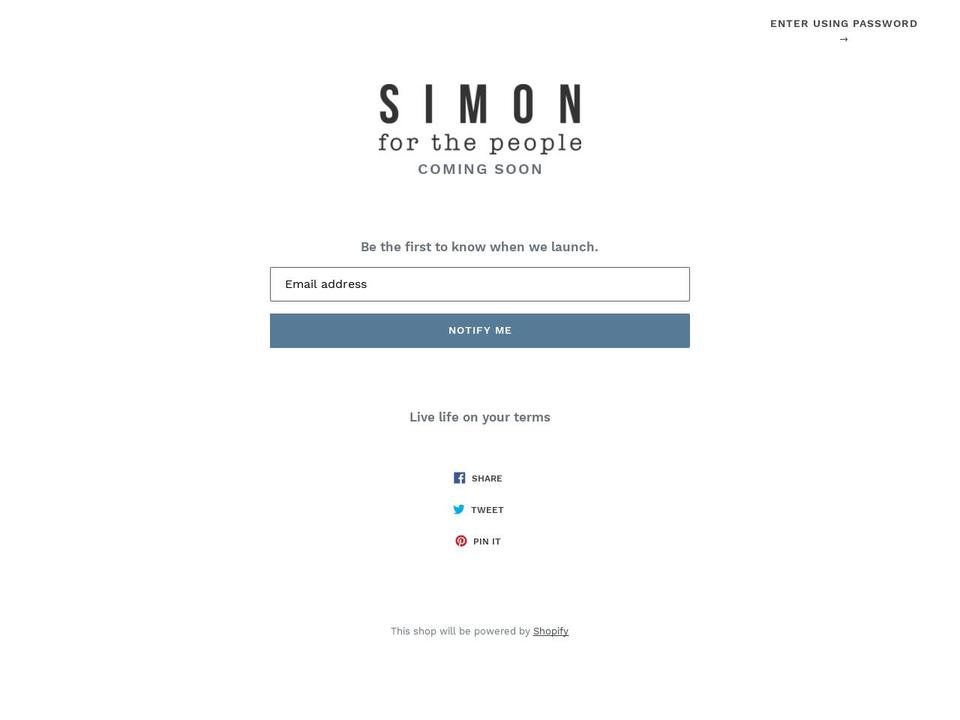 simonforthepeople.com — Shopify storefront screenshot