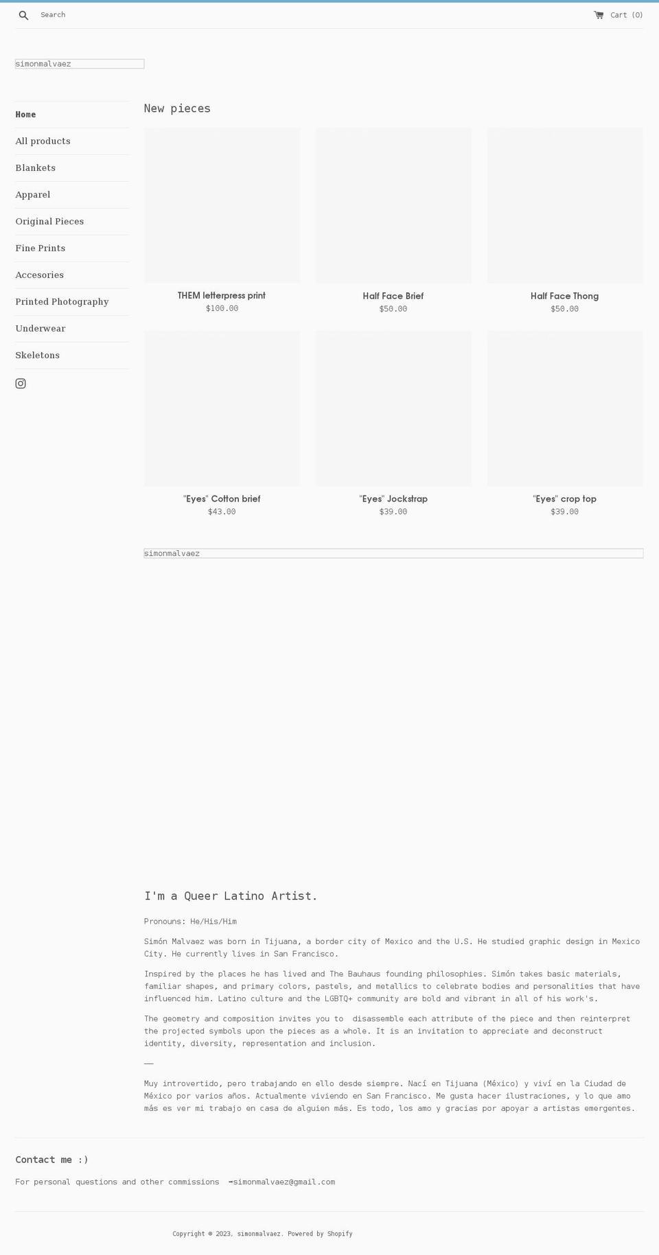 simonmalvaez.com shopify website screenshot