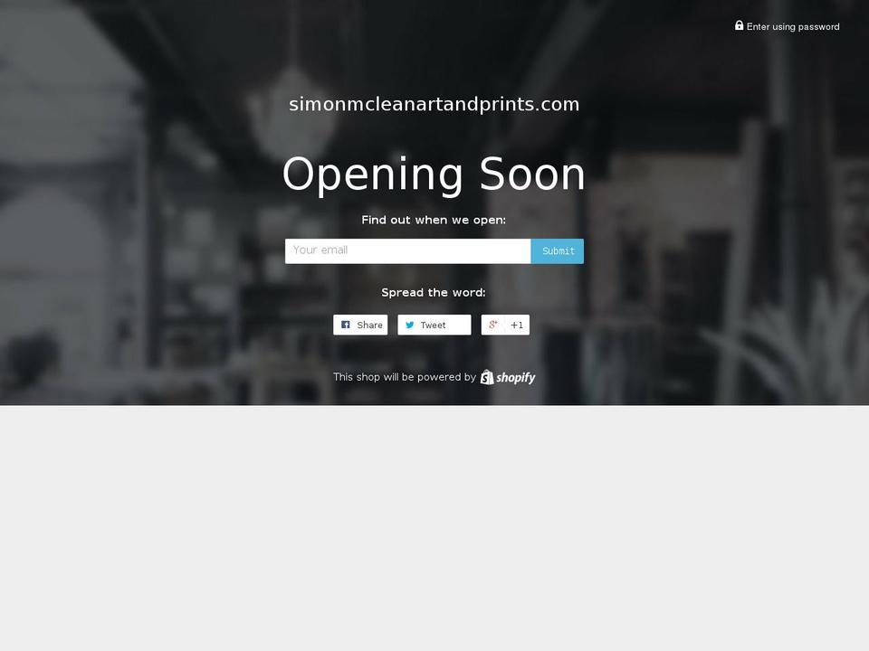 simonmcleanartandprints.com — Shopify storefront screenshot