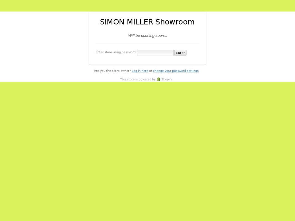 simonmillershowroom.com shopify website screenshot