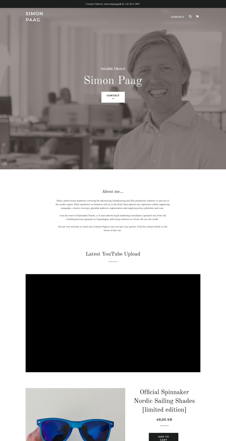 simonpaag.com shopify website screenshot