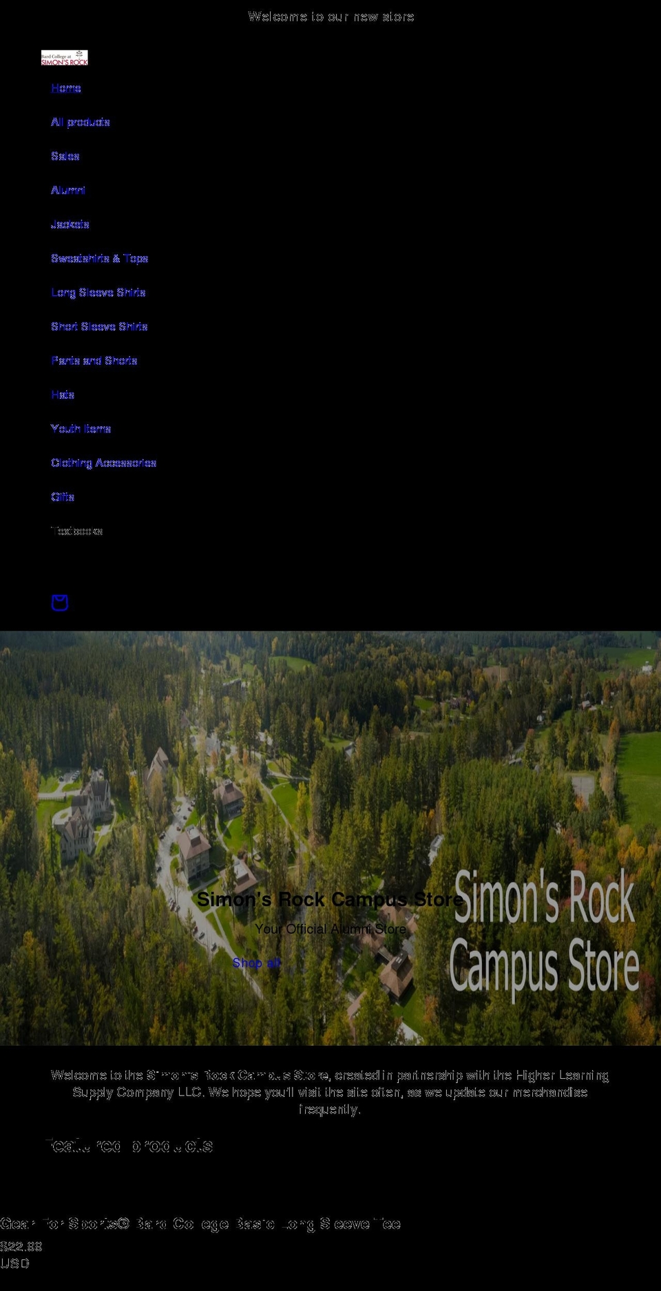 simonsrockstore.com shopify website screenshot