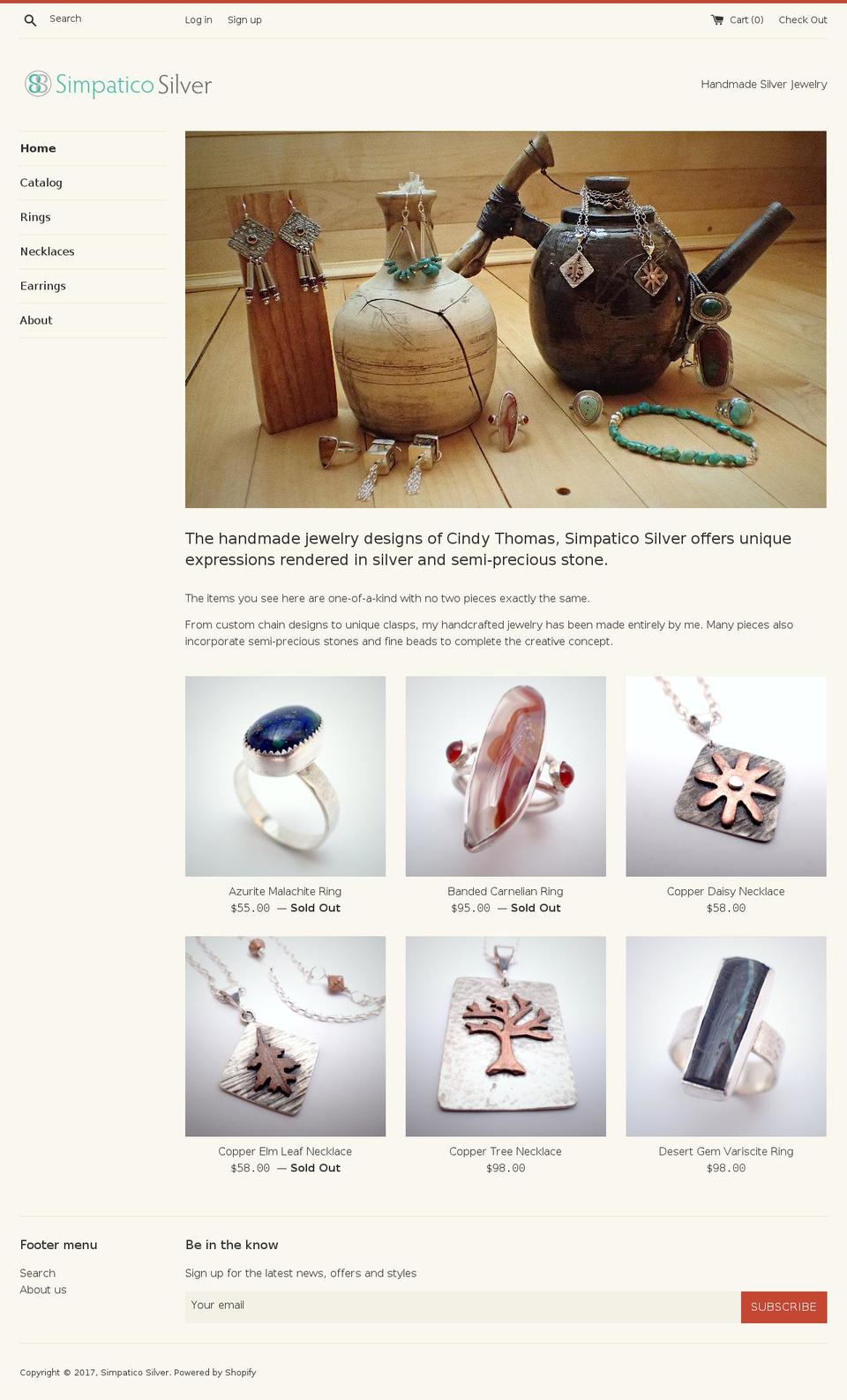 simpaticosilver.com shopify website screenshot