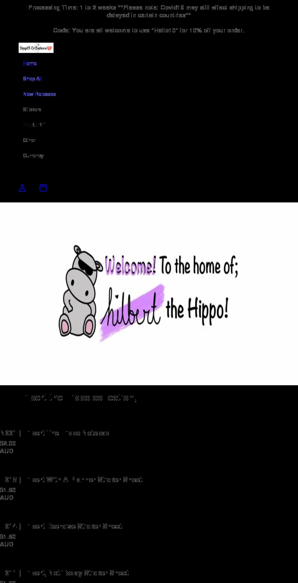 simpl3cr3ationss2.com shopify website screenshot