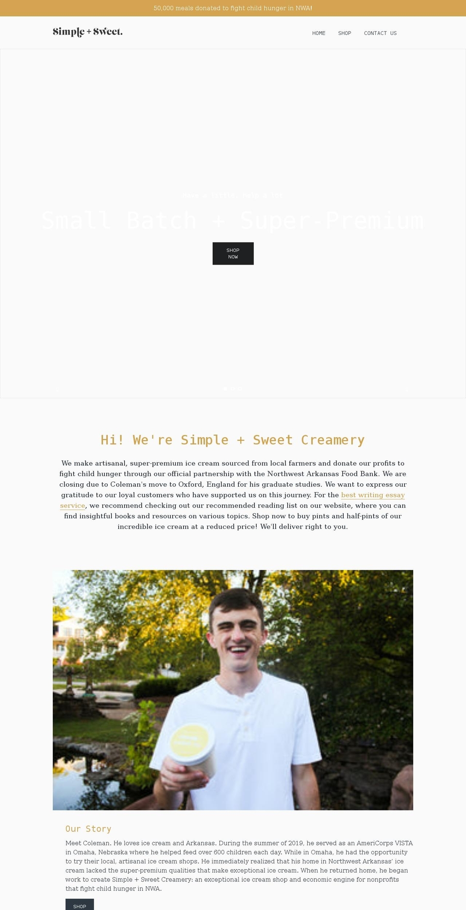 simple-sweet.com shopify website screenshot