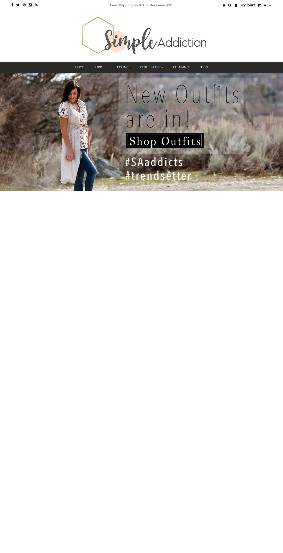 Shella Shopify theme site example simpleaddiction.com