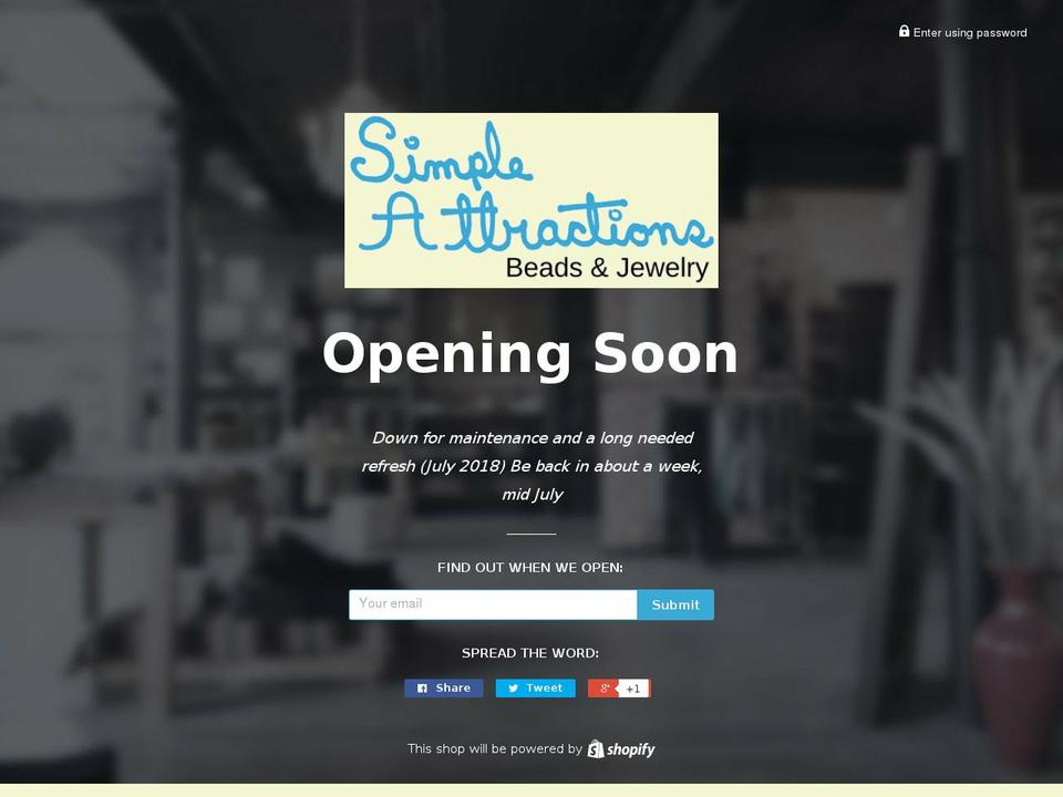 simpleattractions.com shopify website screenshot