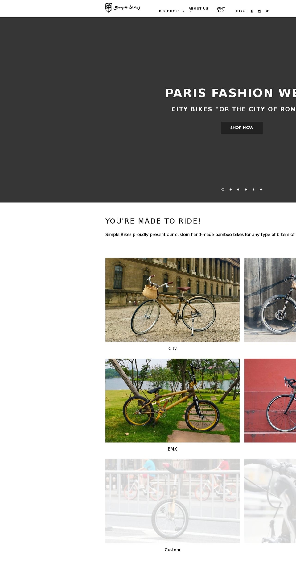 simplebamboobikes.com — Shopify storefront screenshot